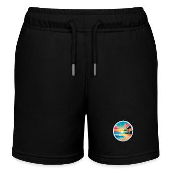 Beach Holidays Sun Sea - Kids Organic Sweat Shorts by Stanley/Stella - black - Front