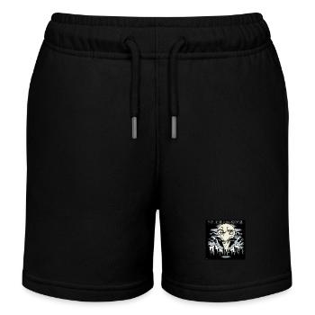 Cargo bike in Bat-Signal style, cargo bike - Kids Organic Sweat Shorts by Stanley/Stella - black - Front