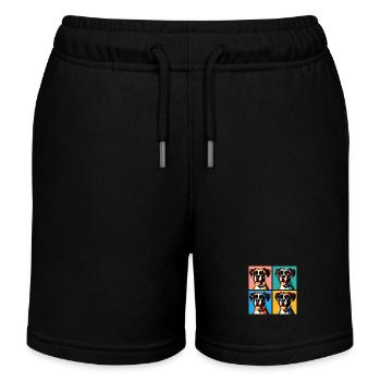 Pop Boxer Hund Porträt - Haustier Porträt - Kinder Organic Joggingshorts Mini Bolter von Stanley/Stella - Schwarz - Vorne