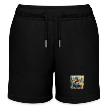 Bath Duck Black Surreal Abstract - Kids Organic Sweat Shorts by Stanley/Stella - black - Front