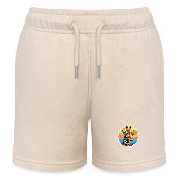 Giraffenkopf psychedelisch - Kinder Organic Joggingshorts Mini Bolter von Stanley/Stella - Natur - Vorne