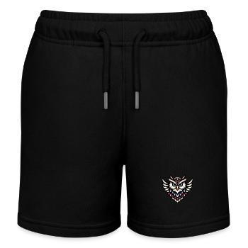 Coole fliegende Eule - Kinder Organic Joggingshorts Mini Bolter von Stanley/Stella - Schwarz - Vorne
