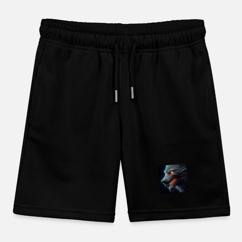 Loup Effrayant Dangereux Hyperréalisme 3D Short de jogging enfant bio Stanley/Stella