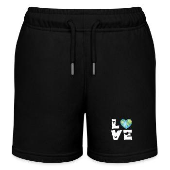 Liebe Erde Herz - Kinder Organic Joggingshorts Mini Bolter von Stanley/Stella - Schwarz - Vorne