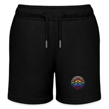 Mechanical Rainbow Flower 2 - Kinder Organic Joggingshorts Mini Bolter von Stanley/Stella - Schwarz - Vorne
