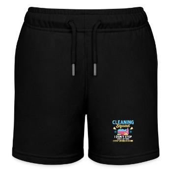 Cleaning Squad I Don't Stop Housekeeping Cleaner - Kids Organic Sweat Shorts by Stanley/Stella - black - Front