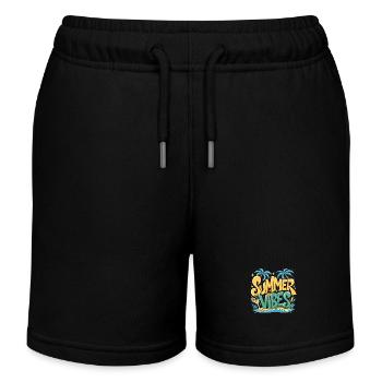 Summer Vibes Sun Holiday Palm Trees - Kids Organic Sweat Shorts by Stanley/Stella - black - Front