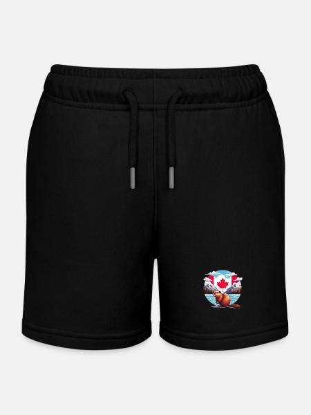 Canada Bieber 6 - Short de jogging enfant bio Stanley/Stella - noir