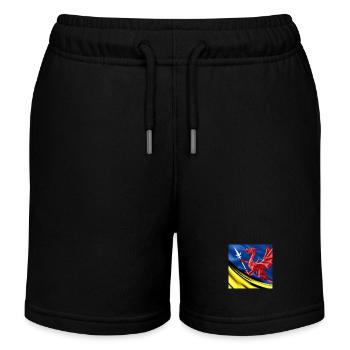 dragon flag spear - Kids Organic Sweat Shorts by Stanley/Stella - black - Front