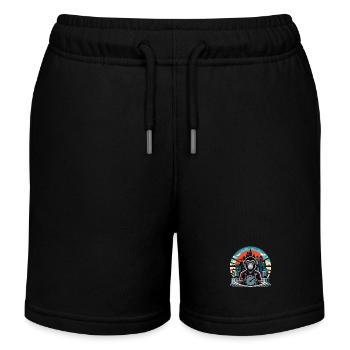 Retro-Industrie Groove: Der Affe am Schlagzeug - Kinder Organic Joggingshorts Mini Bolter von Stanley/Stella - Schwarz - Vorne