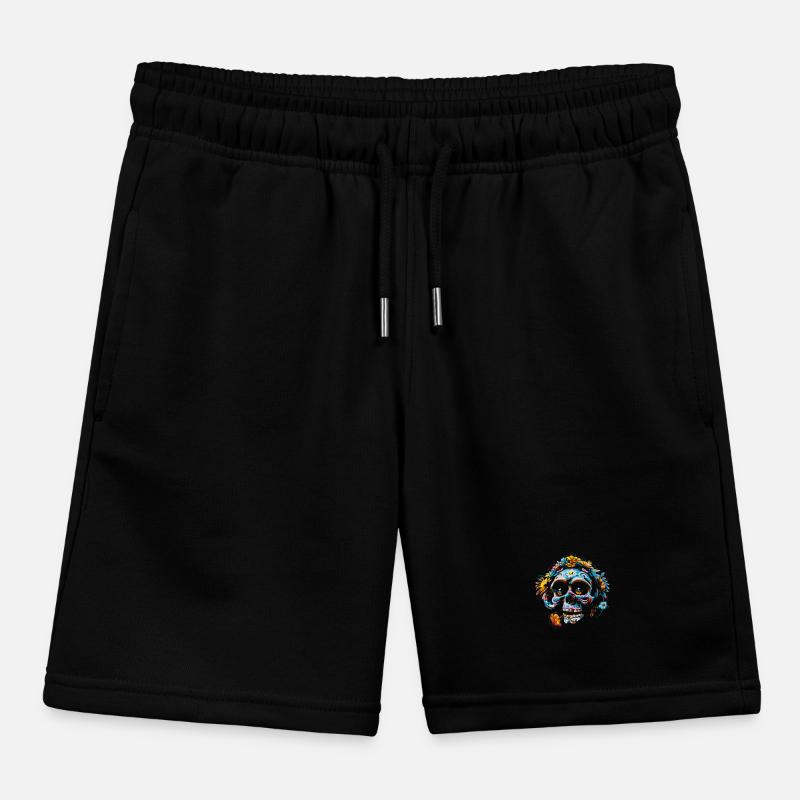 Skull flowers calavera Kids Organic Sweat Shorts by Stanley/Stella