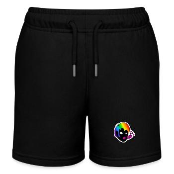 Blas den Kuss : Sticky Queer Pride - Kinder Organic Joggingshorts Mini Bolter von Stanley/Stella - Schwarz - Vorne