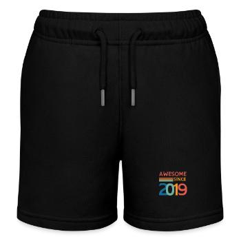 Awesome since 2019 - Short de jogging enfant bio Stanley/Stella - noir - Devant