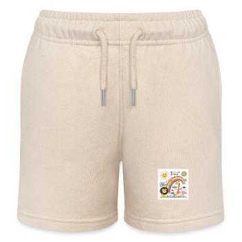 Children's birthday with animals - Kids Organic Sweat Shorts by Stanley/Stella - soft Ecru - Front