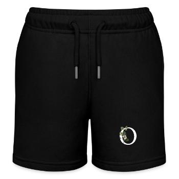 Buchstabe O Grüne Botanik - Kinder Organic Joggingshorts Mini Bolter von Stanley/Stella - Schwarz - Vorne