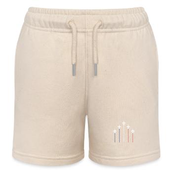 Flugshow Patrouille de France in Formation - Kinder Organic Joggingshorts Mini Bolter von Stanley/Stella - Natur - Vorne