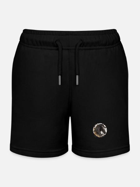 Style de papier de cheval frison - Short de jogging enfant bio Stanley/Stella - noir