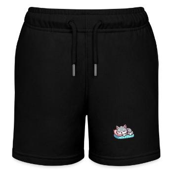 Cute Little Sleeping Wolf - Kids Organic Sweat Shorts by Stanley/Stella - black - Front