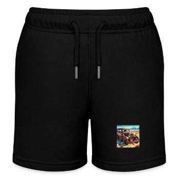 Vintage car wreck in the desert - Kids Organic Sweat Shorts by Stanley/Stella - black - Front