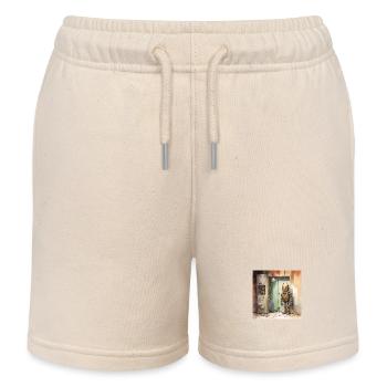 Old Rusty Abandoned Robot 3 - Kids Organic Sweat Shorts by Stanley/Stella - soft Ecru - Front