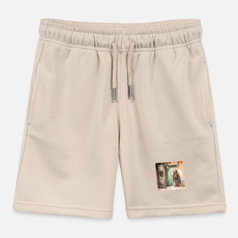 Old Rusty Abandoned Robot 3 Kids Organic Sweat Shorts by Stanley/Stella