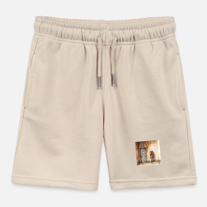 Old Rusty Abandoned Robot 4 Kids Organic Sweat Shorts by Stanley/Stella
