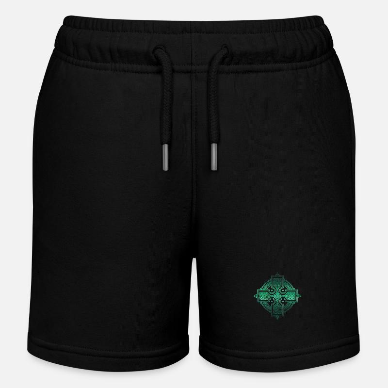 Cercles celtiques, coins, échantillons, symboles gothiques - Short de jogging enfant bio Stanley/Stella - noir