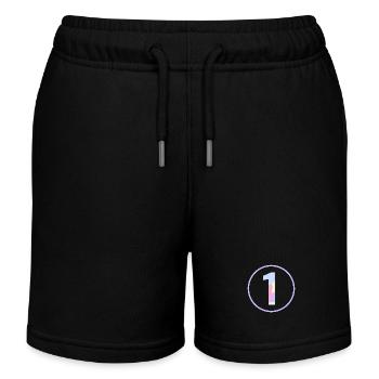 Pastellfarbene "Eins" 1- ApriNoeScor - Kinder Organic Joggingshorts Mini Bolter von Stanley/Stella - Schwarz - Vorne
