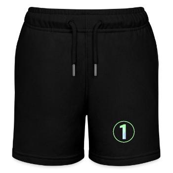 Pastellfarbene "Eins" 1- ApriNoeScor - Kinder Organic Joggingshorts Mini Bolter von Stanley/Stella - Schwarz - Vorne