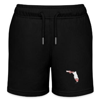 Echter Baseball in der Florida State Landkarte - Kinder Organic Joggingshorts Mini Bolter von Stanley/Stella - Schwarz - Vorne