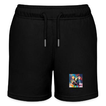 Maus farbig - Kinder Organic Joggingshorts Mini Bolter von Stanley/Stella - Schwarz - Vorne