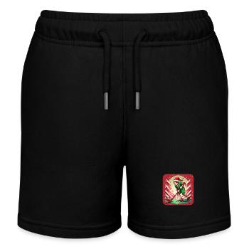 Weihnachtself Feldhockey - Kinder Organic Joggingshorts Mini Bolter von Stanley/Stella - Schwarz - Vorne