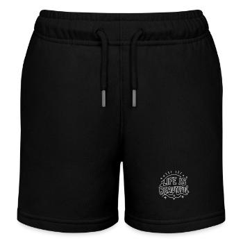 La vie est belle - Short de jogging enfant bio Stanley/Stella - noir - Devant