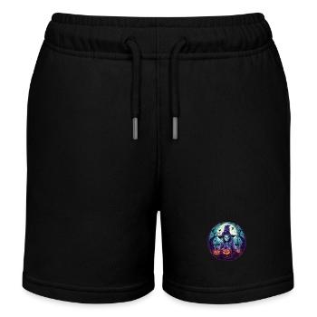 Gruseliges Halloween-partykostüm Hexe - Kids Organic Sweat Shorts by Stanley/Stella - black - Front