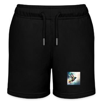 Kolibri farbig - Kinder Organic Joggingshorts Mini Bolter von Stanley/Stella - Schwarz - Vorne