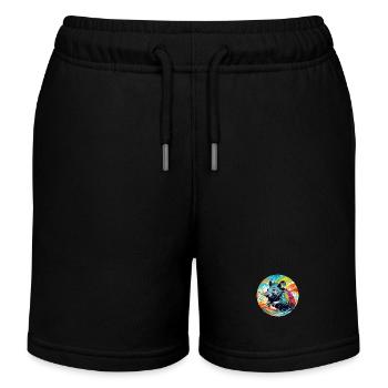 Ratte runder Batch - Kinder Organic Joggingshorts Mini Bolter von Stanley/Stella - Schwarz - Vorne