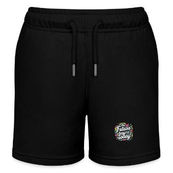 back to school - Kids Organic Sweat Shorts by Stanley/Stella - black - Front