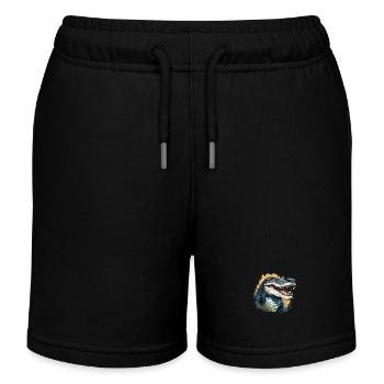 Wild angry animal pugnacious combative crocodile - Kids Organic Sweat Shorts by Stanley/Stella - black - Front