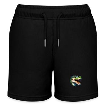 Wild angry animal pugnacious combative crocodile - Kids Organic Sweat Shorts by Stanley/Stella - black - Front