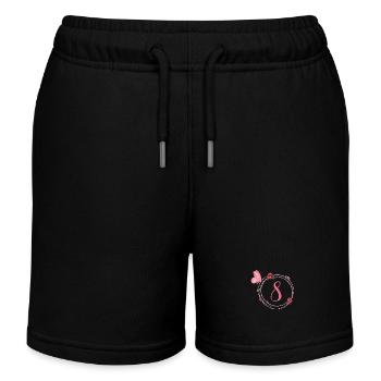 8e anniversaire papillon et fleurs fillettes - Short de jogging enfant bio Stanley/Stella - noir - Devant