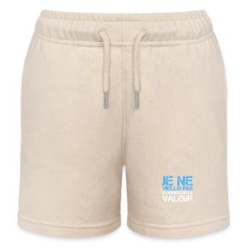 Ich werde nicht alt, ich steigere meinen Wert - Kinder Organic Joggingshorts Mini Bolter von Stanley/Stella - Natur - Vorne