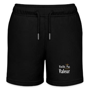 Ich werde nicht alt, ich steigere meinen Wert - Kinder Organic Joggingshorts Mini Bolter von Stanley/Stella - Schwarz - Vorne