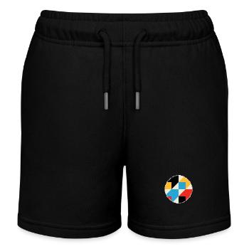 Geometrische Komposition in lebendigen Farben - Kinder Organic Joggingshorts Mini Bolter von Stanley/Stella - Schwarz - Vorne