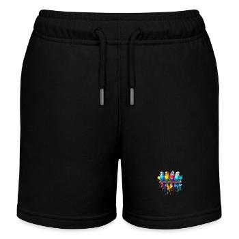 Colorful budgies - Kids Organic Sweat Shorts by Stanley/Stella - black - Front