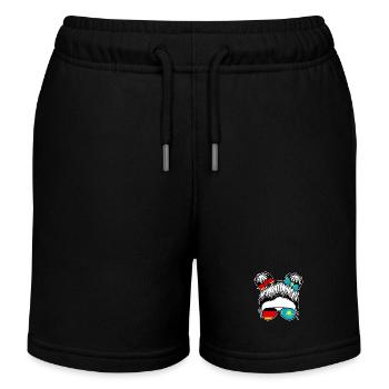 Kasachen Deutschland Kasachstan - Kinder Organic Joggingshorts Mini Bolter von Stanley/Stella - Schwarz - Vorne