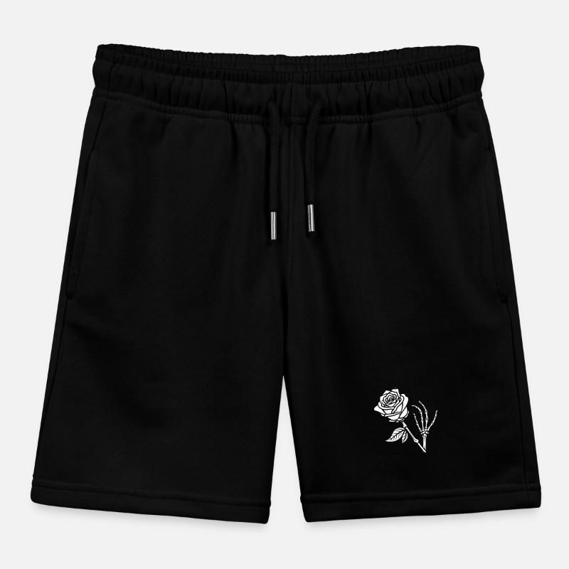 Blooming Skeleton Hand Kids Organic Sweat Shorts by Stanley/Stella