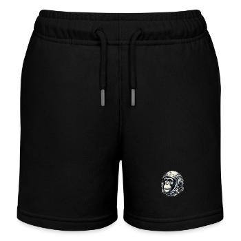 Silver space chimpanzee - Kids Organic Sweat Shorts by Stanley/Stella - black - Front