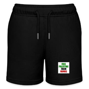 Free palestine - Short de jogging enfant bio Stanley/Stella - noir - Devant