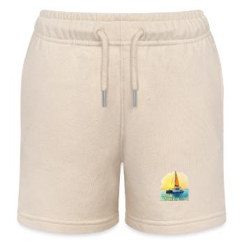 Catamaran Amour, Mer, Voile, Capitaine, Chat, Chat - Short de jogging enfant bio Stanley/Stella - écru doux - Devant