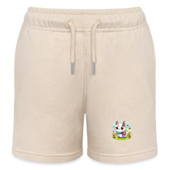 Sweet llama - Kids Organic Sweat Shorts by Stanley/Stella - soft Ecru - Front